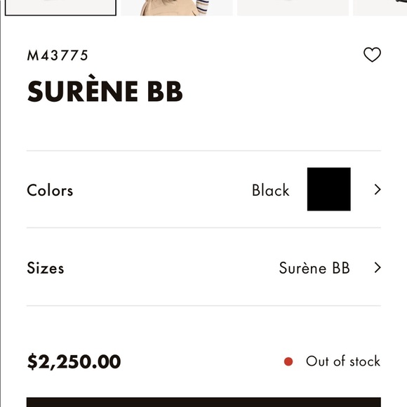 Authentic Louis Vuitton Surene BB Noir M43775 - Picture 6 of 11